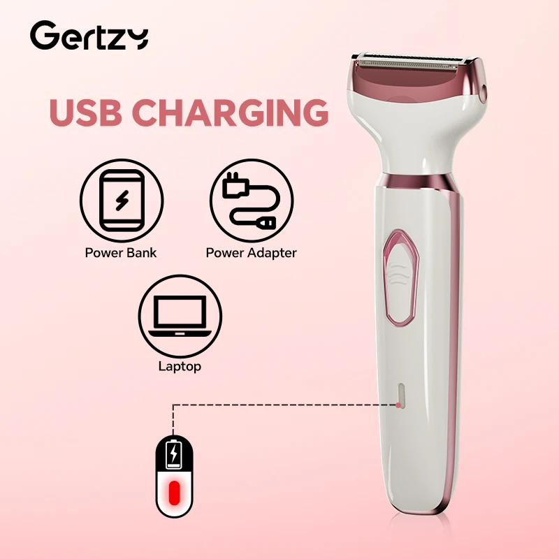 4-in-1 Rechargeable Electric Razor for Women - Face, Nose, Legs, Underarm, Bikini Trimmer - Image 4